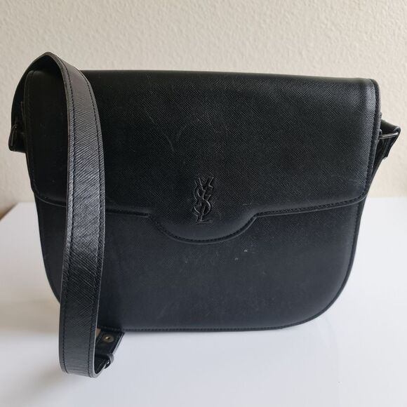 Yves Saint Laurent YSL Vintage Leather Shoulder Bag Black - Picture 2 of 16